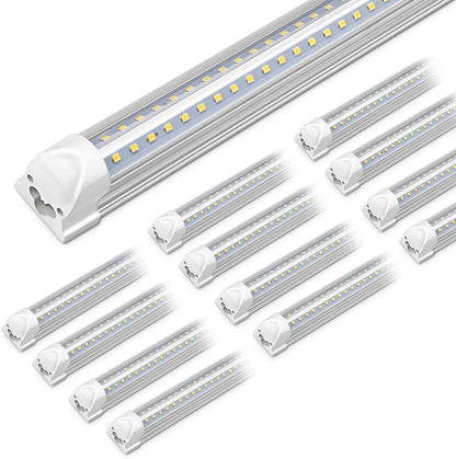 20Pack 8Ft LED Shop Light Fixture,90W 10000 Lumens 5000K Daylight White, Clear Cover,V Shape T8 Integrated 8 Foot Led Tube Light for Cooler,Garage,Warehouse