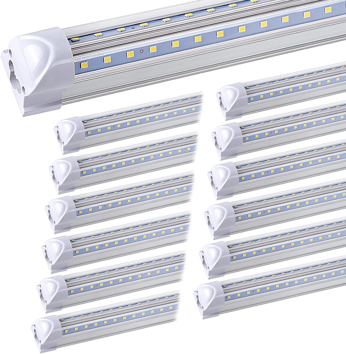 40Pack 8ft LED Shop Light, 90W 10000 Lumens, 6500K Cool White, Linkable LED Tube Lights for Garage, Warehouse