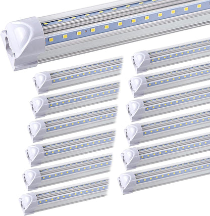 40Pack 8ft LED Shop Light, 90W 10000 Lumens, 6500K Cool White, Linkable LED Tube Lights for Garage, Warehouse