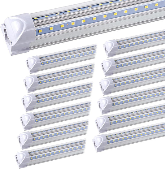 40Pack 8ft LED Shop Light, 90W 10000 Lumens, 6500K Cool White, Linkable LED Tube Lights for Garage, Warehouse