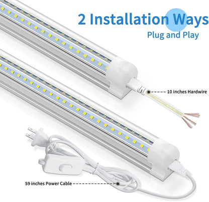 20Pack 8ft LED Shop Light, 90W 10000 Lumens, 6500K Cool White, Linkable LED Tube Lights for Garage, Warehouse
