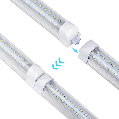 4FT LED Shop Light Fixture T8 40W 6500K 6000LM  Clear Cover  V Shape Tube（12 Pack ）