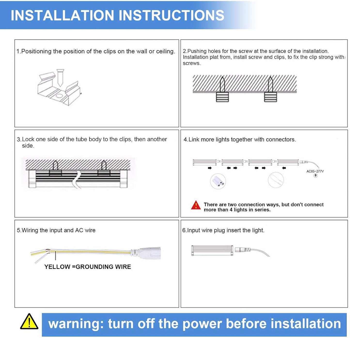 20Pack 8Ft LED Shop Light Fixture,90W 10000 Lumens 5000K Daylight White, Clear Cover,V Shape T8 Integrated 8 Foot Led Tube Light for Cooler,Garage,Warehouse